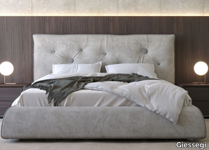 ROGER - Leather storage bed with upholstered headboard _ Giessegi