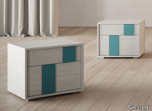 TOKYO - Rectangular wooden bedside table with drawers _ Giessegi