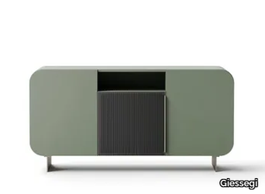 FIFTY GLASS - Wood and glass sideboard with doors _ Giessegi