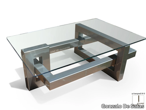 IOS - Rectangular Glass and Stainless Steel coffee table _ Gonzalo De Salas