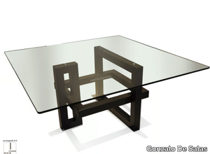 IOS - Square glass and iron dining table _ Gonzalo De Salas