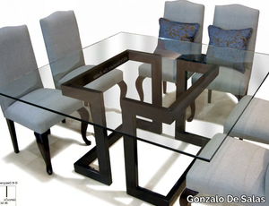 LISA - Square glass and iron dining table _ Gonzalo De Salas