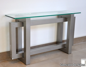 THASOS - Rectangular glass and iron console table _ Gonzalo De Salas