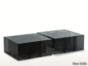 ALICE - Low square crystal coffee table _ Glas Italia