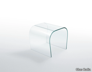 BENT GLASS STOOL - Low crystal stool _ Glas Italia