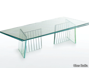 CROSSING - Rectangular crystal table _ Glas Italia