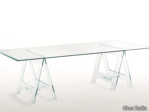 DON CAVALLETTO - Rectangular crystal table _ Glas Italia