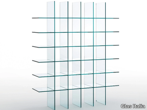 GLASS SHELVES #1 (1976) - Open freestanding crystal bookcase _ Glas Italia