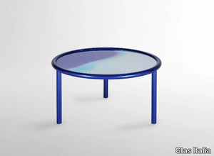 L.A. SUNSET - Low round crystal coffee table _ Glas Italia