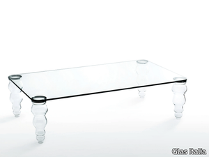 POST MODERN - Low rectangular crystal coffee table _ Glas Italia