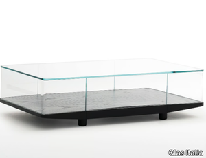 COLLECTOR - Rectangular crystal coffee table with storage space _ Glas Italia