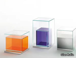 BOXINBOX - Square crystal coffee table with storage space _ Glas Italia