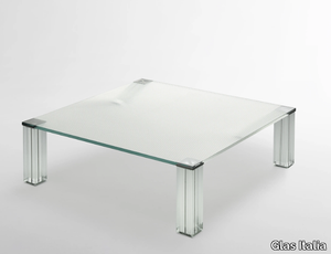 CRYPTÉE - Low square crystal coffee table _ Glas Italia