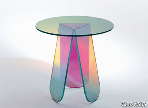 SHIMMER - Low round crystal coffee table _ Glas Italia