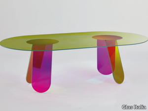 SHIMMER - Oval crystal table _ Glas Italia