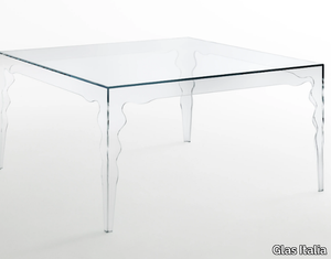 JABOT - Square crystal table _ Glas Italia