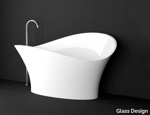 FLOWER STYLE WHITE - Freestanding bathtub _ Glass Design