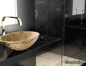 ICE OVAL LUX - Countertop oval single crystal washbasin _ Glass Design