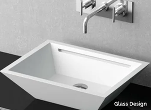 YACHT - Countertop rectangular single washbasin _ Glass Design