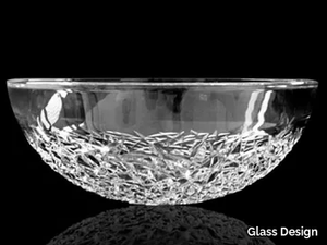 ICE ROUND - Countertop round crystal washbasin _ Glass Design