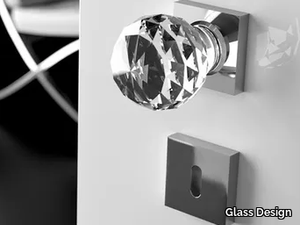 GEO Ø 60 TRASPARENTE - Crystal door knob _ Glass Design