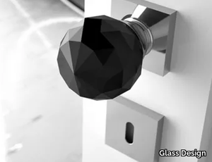 GEO Ø 50 BLACK - Crystal door knob _ Glass Design