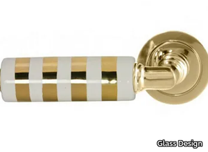 KIKKA LUX WHITE/GOLD - Ceramic door handle _ Glass Design