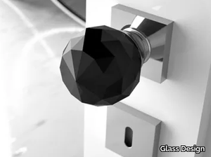 GEO Ø 60 BLACK - Crystal door knob _ Glass Design