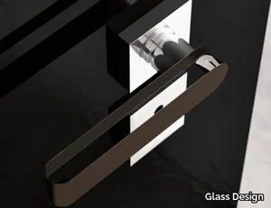 ROUND HOME TRANSPARENT/MOKA - Crystal door handle _ Glass Design
