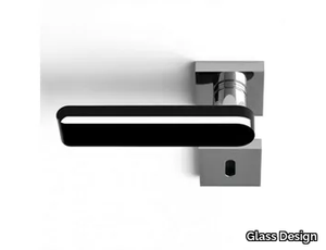 ROUND HOME TRANSPARENT/BLACK - Crystal door handle _ Glass Design