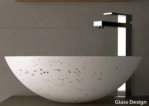 CIRCUS 43 TRAVERTINE - Countertop round washbasin _ Glass Design