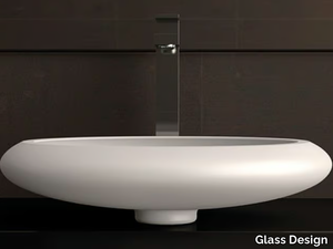 STONE - Countertop oval single washbasin _ Glass Design