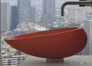 KOOL - Countertop oval Vetro Freddo® washbasin _ Glass Design