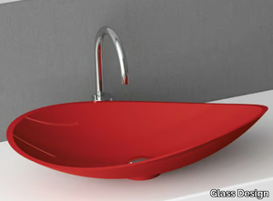 INFINITY COLOUR - Countertop single washbasin _ Glass Design