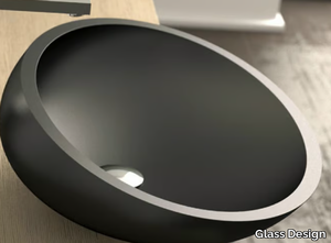 KOOL MAX - Countertop oval Vetro Freddo® washbasin _ Glass Design