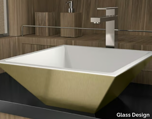 MODO SMALL - Countertop rectangular washbasin _ Glass Design