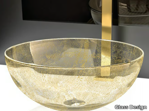 LAGUNA ORO - Countertop round Murano glass washbasin _ Glass Design