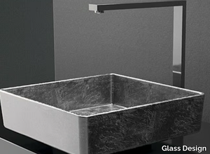 FOUR LUX - Countertop square washbasin _ Glass Design