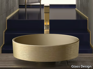 RHO METAL - Countertop round washbasin _ Glass Design