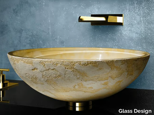 LUNA Ø 40 - Countertop single washbasin _ Glass Design