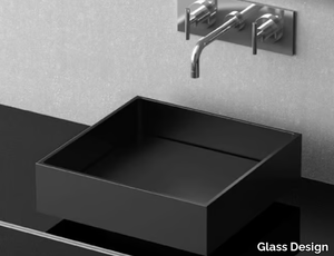 FOUR VISION - Countertop square washbasin _ Glass Design