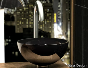 CHELO - Countertop round crystal washbasin _ Glass Design