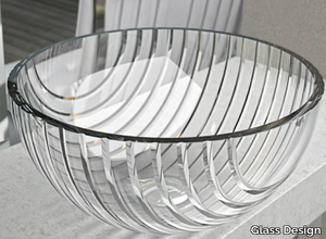 MARINUS - Countertop round crystal washbasin _ Glass Design