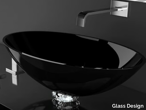 COLLIER - Countertop oval crystal washbasin _ Glass Design