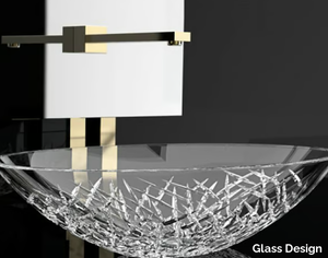 ICE OVAL - Countertop oval crystal washbasin _ Glass Design