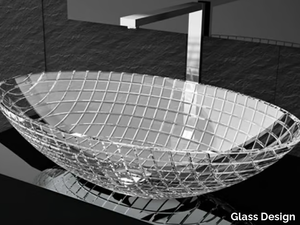LUXOR OVAL - Countertop oval crystal washbasin _ Glass Design