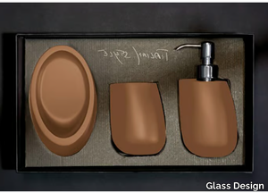 KLEISS SET COGNAC - Countertop Vetro Freddo® soap dish _ Glass Design