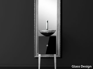 MONNALISA CLASS FILIGRANA BLACK/SILVER - Vanity unit with mirror _ Glass Design