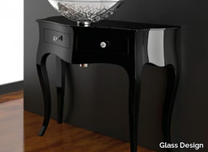 LEONARDO CANTO XL BLACK ICE OVAL - Floor-standing console sink with drawers _ Glass Design