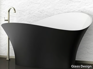 FLOWER STYLE BLACK - Freestanding bathtub _ Glass Design